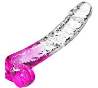 Grand gode réaliste à ventouse transparent de 24 cm, idéal pour la stimulation du point G, le jeu anal et le plaisir en couple. Le parfait gros jouet sexuel pour adultes godemichet sex toys