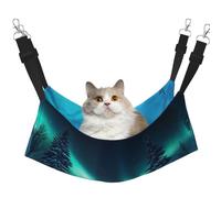 Grand hamac Aurora Snow Forest imprimé pour animal domestique - Hamac de couchage pour chats, lapins, furets, chiots, petits animaux