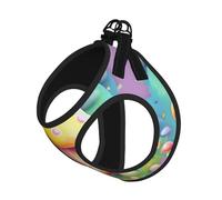 Grand harnais pour animal de compagnie - Petite taille, imprimé champignon de rêve fantaisie réglable pour chats et chiens, parfait pour la promenade en plein air