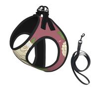 Grand harnais pour animal de compagnie - Petite taille, imprimé rose d'amour blanche, réglable, pour chats et chiens, parfait pour la promenade en plein air