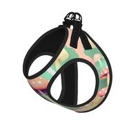 Grand harnais pour animal de compagnie - Petite taille, motif champignon de rêve, réglable, pour chats et chiens, parfait pour la promenade en plein air