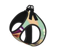 Grand harnais pour animal de compagnie - Petite taille, motif champignon de rêve violet réglable, pour chats et chiens, parfait pour la promenade en plein air