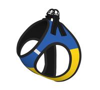 Grand harnais pour chien - Taille S - Imprimé drapeau de l'Ukraine - Réglable pour chats et chiens - Parfait pour la promenade en plein air