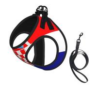 Grand harnais pour chien - Taille S - Motif drapeau de la République de Croatie - Réglable pour chats et chiens - Parfait pour la promenade en plein air