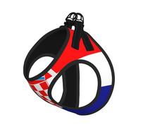 Grand harnais pour chien - Taille S - Motif drapeau de la République de Croatie - Réglable pour chats et chiens - Parfait pour la promenade en plein air