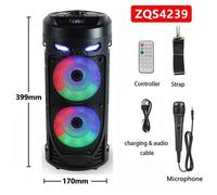 Grand haut-parleur Bluetooth portable pour danse carrée,barre de son LED colorée,colonne KTV,caisson de basses sans fil,HiFi Boombox