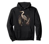 Grand Héron Bleu Illustration Faune Nature Sweat à Capuche