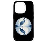 Grand héron Bleu Miroir dans l'eau Coque pour iPhone 14 Pro