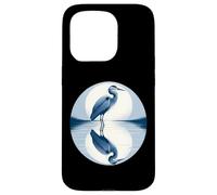 Grand héron Bleu Miroir dans l'eau Coque pour iPhone 15 Pro