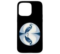 Grand héron Bleu Miroir dans l'eau Coque pour iPhone 15 Pro Max