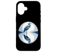 Grand héron Bleu Miroir dans l'eau Coque pour iPhone 16