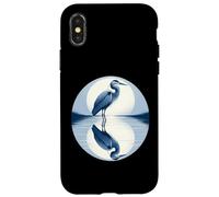 Grand héron Bleu Miroir dans l'eau Coque pour iPhone X/XS