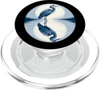 Grand héron Bleu Miroir dans l'eau PopSockets PopGrip pour MagSafe