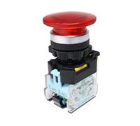 Grand interrupteur à bouton champignon rouge et vert, 22MM FXB38 10A 1NO1NC, verrouillage, démarrage instantané, arrêt, bouton d'entrée(Red,440V 10A_MOMENTARY-RESET)