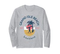 Grand Isle Beach Louisiana Surf Souvenir Manche Longue