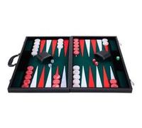 Grand jeu de Backgammon 21 pouces - Vert, rouge, blanc - Valise Simili Cuir, Feutre Spécial, Pions Nacrés G