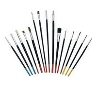 Grand jeu de pinceaux dartistes, 15 pcs taille 1 x 1 4, 2 x 1 2, 2 x 1, 2 x 2, 2 x 3, 3 x 4, 2 x 5, 1 x 8 1 set e10710-19 G