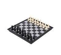 Grand jeu d'échecs à préhension en métal, 33 x 33 cm, échiquier de voyage portable, pièces d'échecs en résine avec base large robuste, tube de rangement et manuel en anglais, artisanat exquis pour