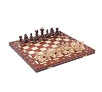 Grand jeu d'échecs en bois fabriqué à la main (54 x 54 cm)