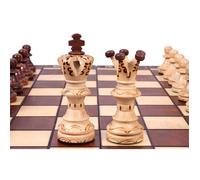 Grand jeu d'échecs en bois fabriqué à la main (54 x 54 cm)