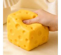 Grand jouet à presser en forme de fromage, jouet à presser en fromage, jouet à presser en cube fait main, jouet à presser en fromage malléable sans rebond, jouet à presser anti-stress pour adolescents