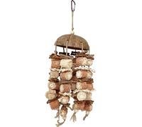 Grand jouet à suspendre pour cage à oiseaux - Épi de maïs naturel - Jouet à mâcher pour perroquet - Jouet d'escalade pour inséparables et cacatoès