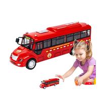 Grand Jouet De Bus Électrique - 19,5x7x5cm PP | Jouet De Bus De Ville | Modèle De Véhicules Éducatifs | Jouets Interactifs D'ouverture De Porte Sonore Pour , Jouets Amusants À La Maison Pour En