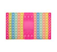 Grand Jouet Fidget Double Arc-En-Ciel, Plateau D'échecs Simple Fossette Push It Anti-Stress, Bulle Sensorielle, Jeu De Table Interactif Familial