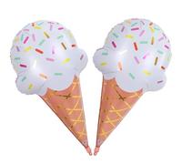 Grand kit de cônes de ballons géants en forme de crème glacée de 81,3 cm, 3 boules de décorations de fête sociale amusantes pour enfants, filles, anniversaire, été, plage, hawaïen, piscine