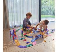 Grand kit de construction magnétique Circuit de voitures Pastel (80 pièces)
