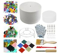 Grand kit de four à micro-ondes de 15 pièces pour fusion du verre - Ensemble complet avec papier de four, verre de fusion COE90 et outils de fabrication de bijoux