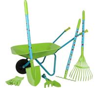 Small Foot Design Grand kit de jardin en bois et métal avec brouette, bêche, râteau – dès 3 ans