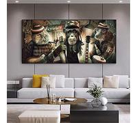 Grand Kit de Peinture Diamant 5D DIY Pour Adultes Singe de chien de chat de roche Full Cristal Strass Point Croix Broderie Diamond Arts Craft Maison Décor Diamond Painting Cadeau Round Drill 50x100cm