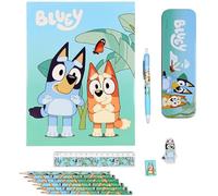 Grand kit scolaire pour enfants, ensemble de fournitures scolaires, assortiment d'articles de papeterie (Bluey)