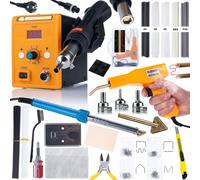 Grand kit Station de soudage Hot-Air Rosfix 858D + 3 buses + Fer à souder Rosfix Blue Lark 80W BL80W + Kit de soudure plastique complet + Agrafeuse plastique avec