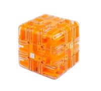 Grand Labyrinthe 3D - Jouet Stimulant pour Le Cerveau, Cube Labyrinthe à Billes, Entraînement Cérébral pour La Conscience Spatiale, Roller Ball Smart Spatial, Coordination œil-Main Amusante(Orange)
