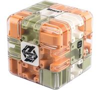 Grand labyrinthe 3D Puzzle Maze Cube 3D, jouet complexe avec boules roulantes, entraînement logique et soulagement du stress (orange-vert)