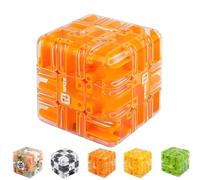 Grand Labyrinthe de Labyrinthe 3D - Cube de Cerveau Difficile avec Une Balle en Acier, Traine logique Jeu IQ pour soulagement du Stress, Cadeau de Puzzle Fidget éducatif (Orange)