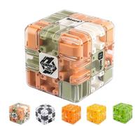 Grand Labyrinthe de Labyrinthe 3D - Cube de Cerveau Difficile avec Une Balle en Acier, Traine logique Jeu IQ pour soulagement du Stress, Cadeau de Puzzle Fidget éducatif (Colorful-A)