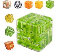 Grand Labyrinthe Maze Cube,Cube Magique 3D,Roller Ball Maze Cube,Améliore La Reconnaissance Spatiale Et Cultivez La Pensée Logique, Jeu éducatif pour Adultes Et Adolescents (Vert)