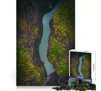 Grand Lac Vert Éphémère Puzzle de 1000 Pièces pour Adolescents Développe Les compétences cognitives Plaisir et détente Coffret Solid Lock Art Cadeau de Noël (38x52cm)