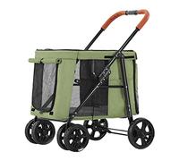 Grand landau pour chien, poussette pour animal domestique, chariot pliable pour 2 chats, poussettes pour chiens de grande et moyenne taille, poussette pour chien de voyage pour lits jumeaux ou