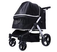Grand landau pour chien, poussette pour chiens de grande taille, équipement pour animaux de compagnie, poussette de voyage pour chat, poussette pour deux chats, respirant, tissu Oxford 600D en alumi