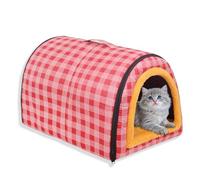 Grand lit 2 en 1 pour chien et chat, intérieur imperméable, calmant, chaud, lavable, luxueux, amovible, anti-anxiété, matelas pliable et doux (J, S, 35,1 x 27,9 x 24,9 cm)