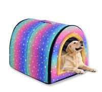 Grand lit 2 en 1 pour chien - Imperméable - Coussin doux amovible - Base antidérapante - Pour extérieur - 70 x 55 x 45 cm, O