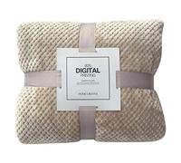 Grand lit Couverture en flanelle Polaire respirante Textiles de maison à carreaux Épais Doux Chaud Plaid à grosses mailles (jaune, L)