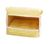 Grand lit de couchage pour chat et chien | Warm Pet Sleeping Bed | Polyvalent Foldable Cat House for Winter Comfort | Plush Yellow Dog Bed for Relaxation and Play Cats and Dogs in Any Home
