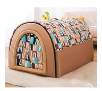 Grand lit et niche 2 en 1, pliable et lavable pour chiens et chats de petite, moyenne et grande taille, idéal pour l'automne et l'hiver