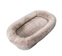 Grand lit for animal de compagnie en peluche courte de taille humaine | Housse lavable amovible, espace de repos partagé for animaux adultes(Section A)