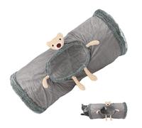 Grand lit pour chats en peluche avec tunnel pour chats - Tunnels portables pour chats Frabic en polaire | Grands tunnels de jeu pour chats d'intérieur de 50 x 25 cm avec judas